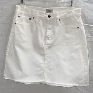 J Crew White Denim Mini Skirt